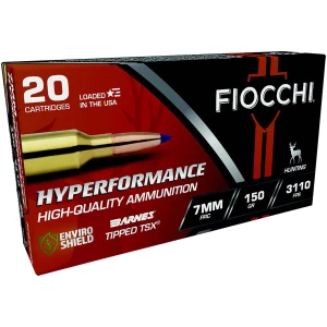 Fiocchi Hyperformance 7mm PRC 150 gr Barnes Tipped TSX ammunition box
