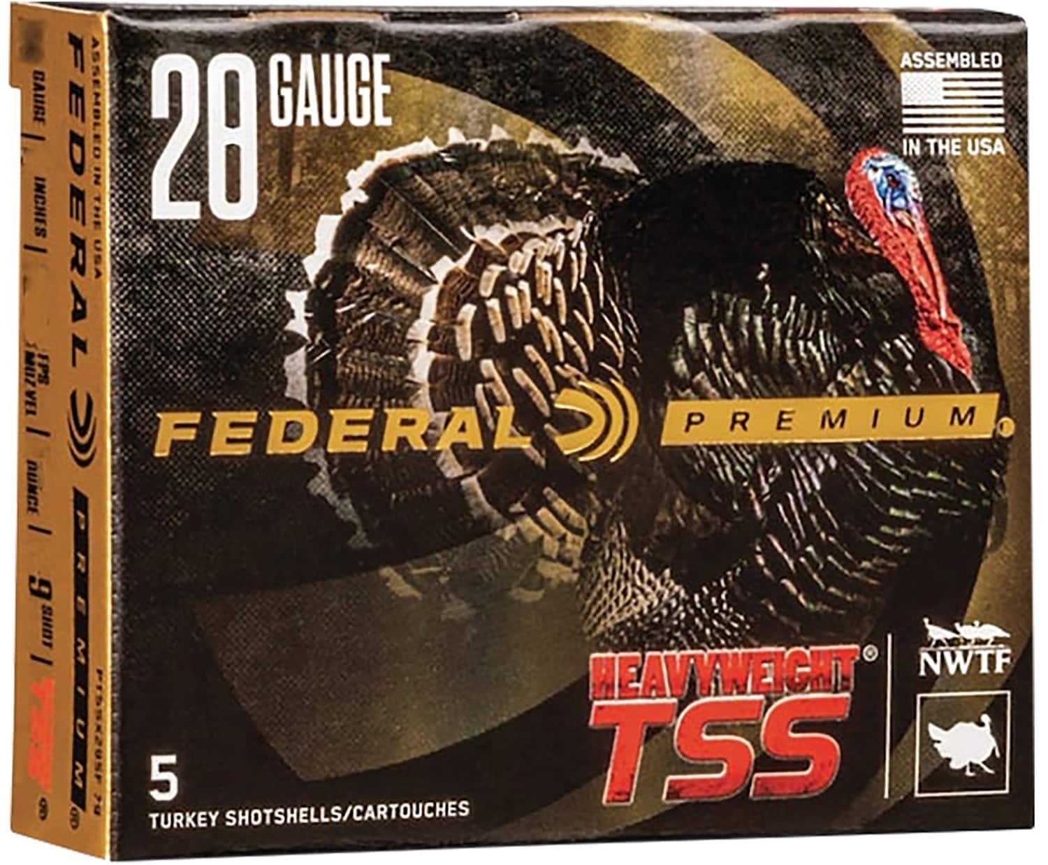 Federal Heavyweight TSS 28ga 3-inch #9 5-count shotshell box