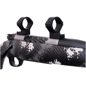 Weatherby W940705 scope mount and rings matte black 1-inch tube medium height two-piece