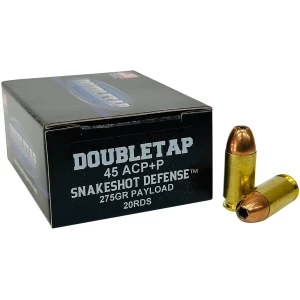 Double Tap DT SnakeShot .45 ACP 20rd box, hybrid JHP plus #9 shot