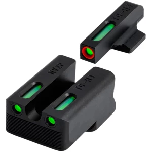 TruGlo TGTG13RS3PC TFX Pro  Green Tritium & Fiber Optic Orange Outline Front Sight Green Tritium & Fiber Optic Rear Sight