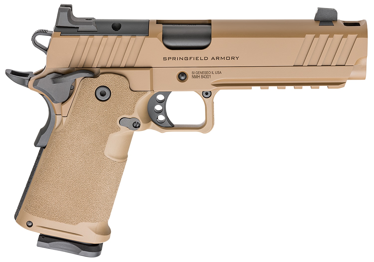 Springfield Armory 1911 DS Prodigy Comp 9mm 5in Coyote Brown pistol