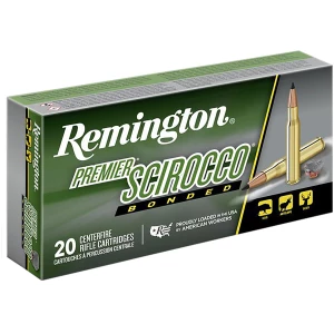 Box of Remington Premier Scirocco Bonded .300 WSM 180 gr rifle ammunition, 20 rounds