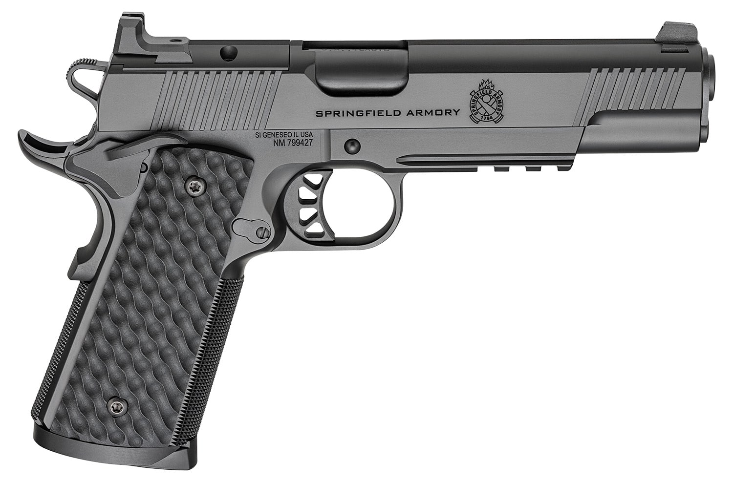 Springfield Armory 1911 TRP AOS .45 ACP 5in Black Cerakote pistol with Agency Optic System and three 8-round magazines