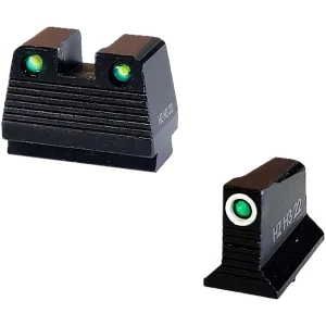 HiViz GMNG21-2 Co-Witness Tritium Night Sight Set Green Fits Glock MOS Models 9mm/40 S&W/357 Sig