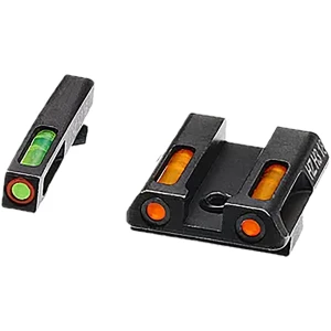 HiViz GLN621 LiteWave H3 Fiber-Optic Sight Set Green Tritium/Orange Outline w/Litepipes Orange Fits Glock 42, 43, 43X, 48