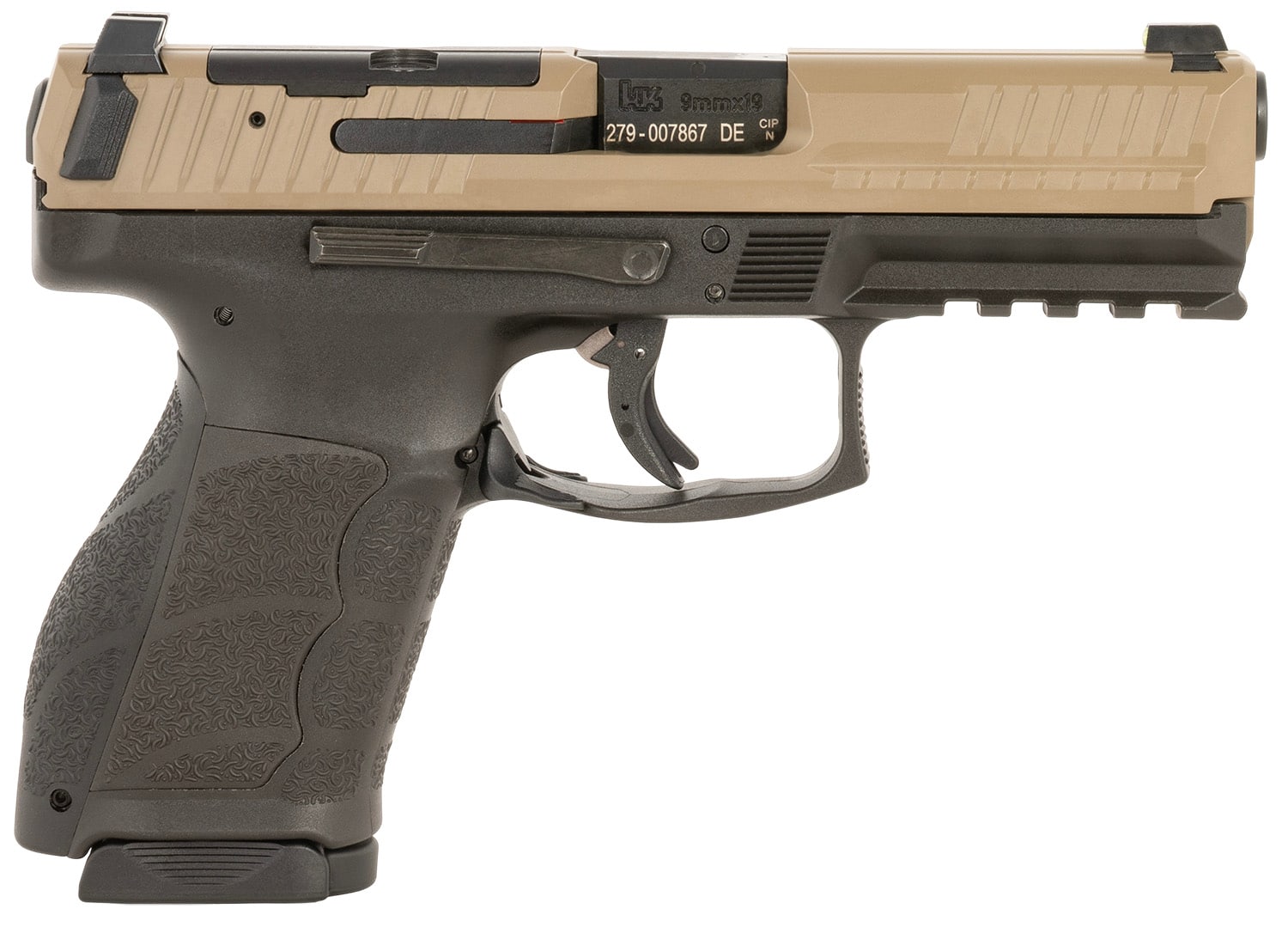 Heckler & Koch VP9A1 K Compact 9mm 4.09 inch Flat Dark Earth optic-ready slide brown frame