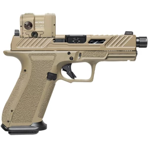 Shadow Systems XR920 9mm FDE pistol side view with Aimpoint Acro red dot