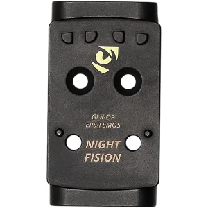 Night Fision optic mounting plate EPS to Glock Full Size MOS, black nitride finish