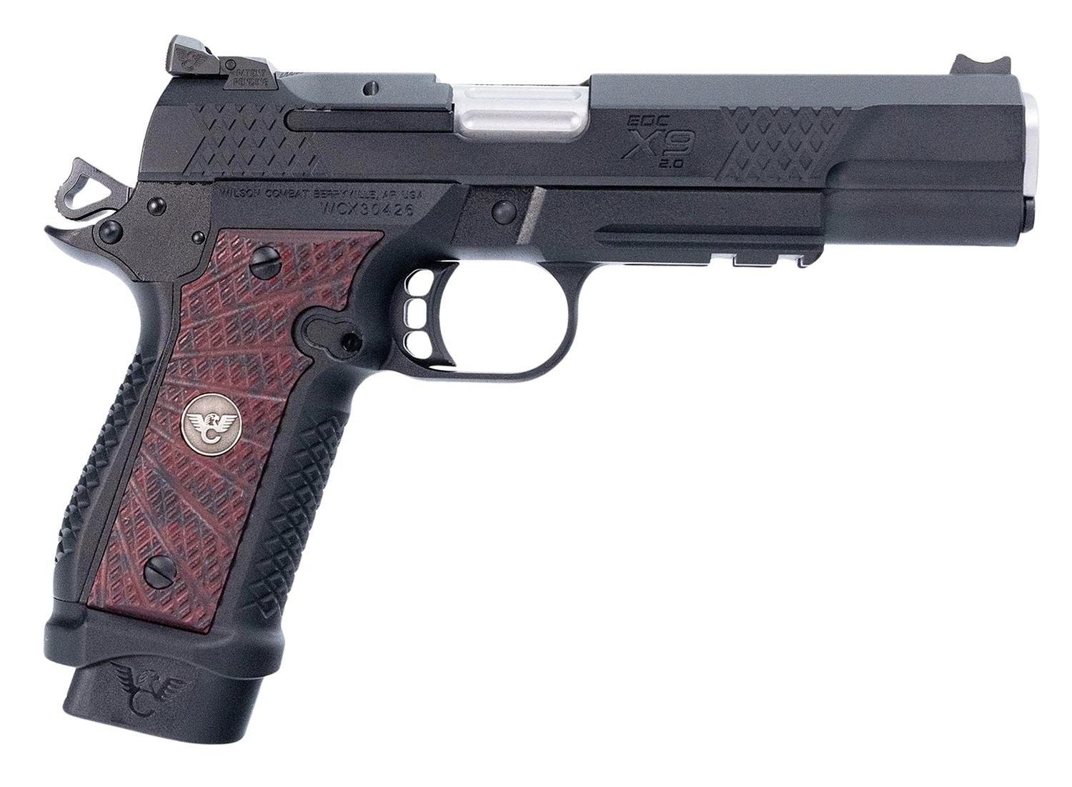 Wilson Combat EDC X9 2.0 9mm pistol with 5-inch barrel and Black Cherry G10 grip