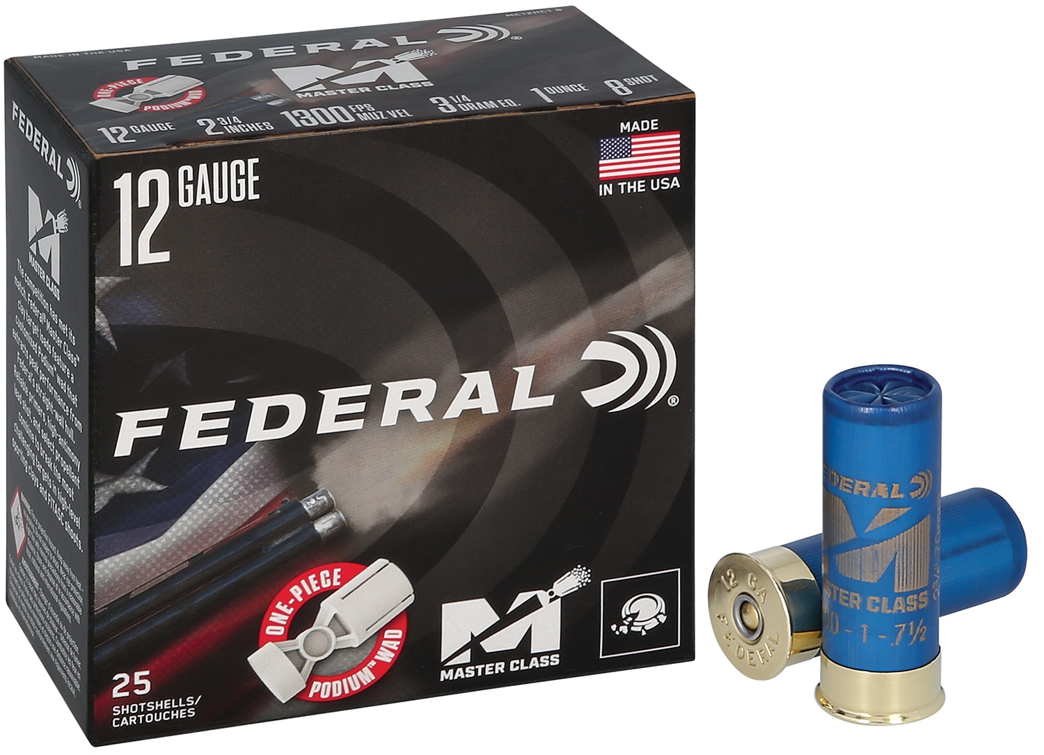 Federal Master Class 12ga 2-3/4in 1oz #8 shot 25ct box