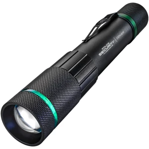 Police Security Dover rechargeable black flashlight with belt clip and slide focus