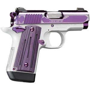 Kimber Micro 9 Amethyst 9mm pistol with Purple PVD slide, Kimpro II silver frame and black/purple G10 grips