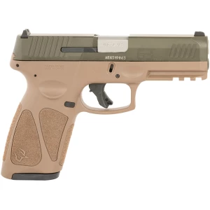 Taurus G3 9mm full-size pistol with OD green Cerakote slide and brown polymer frame, 4 inch barrel