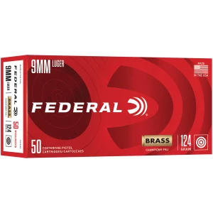 Federal Champion 9mm Luger 124gr FMJ ammunition 50-count box