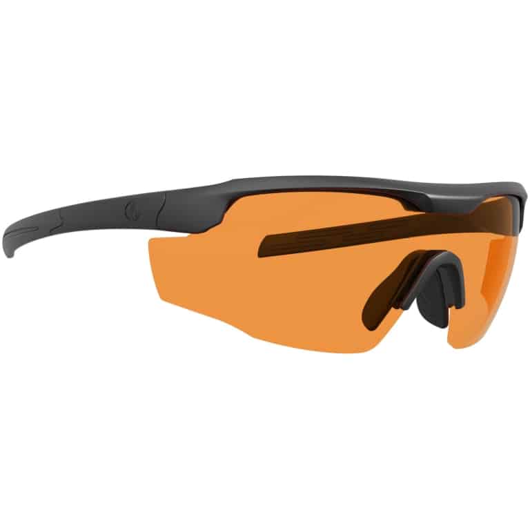 Leupold Sentinel sunglasses matte black frame with orange Laser-Safe lens