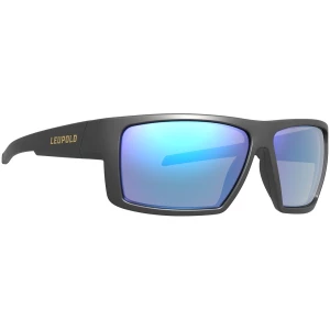 Leupold Switchback matte black shooting glasses with blue mirror lenses