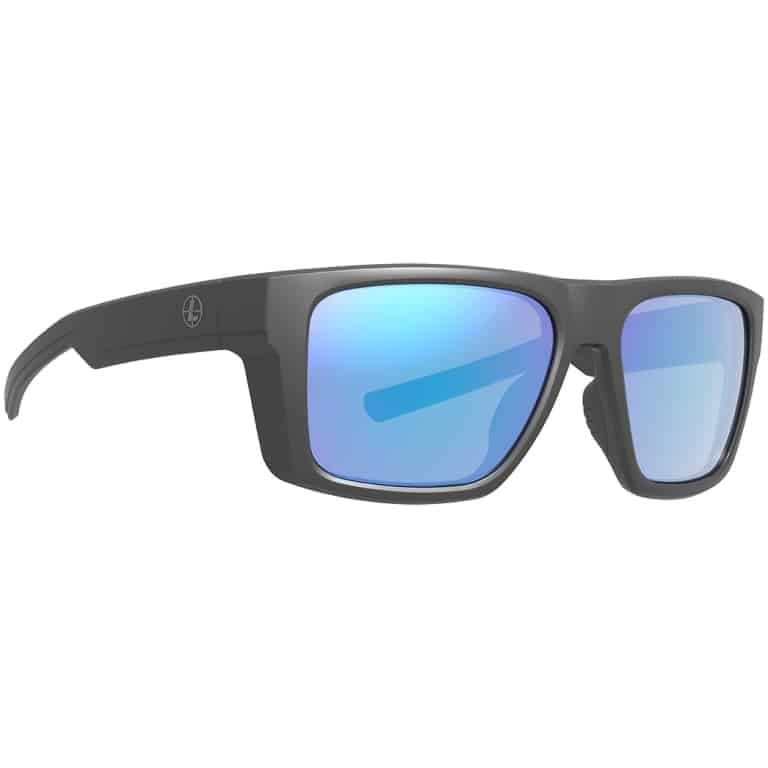 Leupold Skyline sunglasses matte black frame with blue mirror lenses