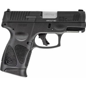 Taurus G3C compact 9mm pistol with matte black Tenifer slide and stainless barrel on black polymer frame