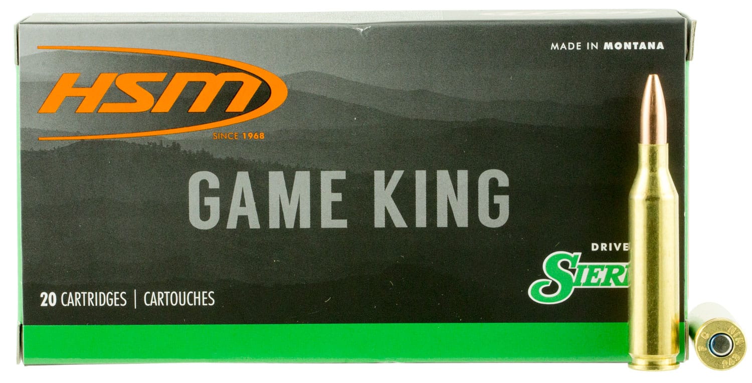 HSM Game King .243 Winchester 85 gr Sierra GameKing ammunition box 20 rounds