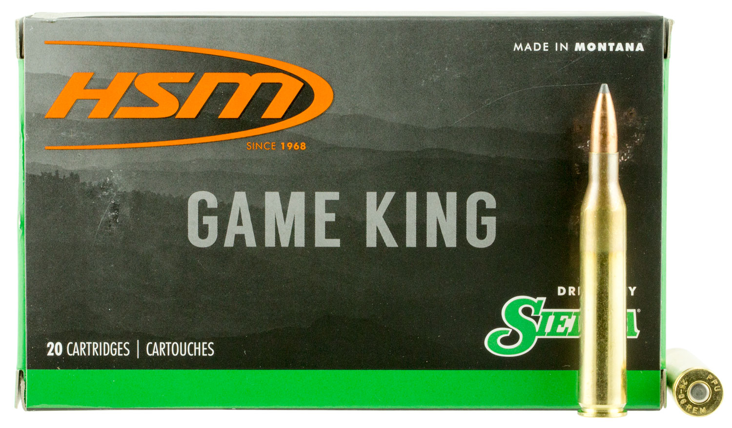 HSM Game King .25-06 Remington 100 gr Sierra GameKing Spitzer Boat Tail ammunition box