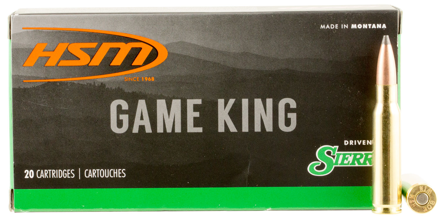 HSM Game King .308 Win 165 gr Sierra GameKing Spitzer Boat Tail ammunition box