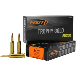 HSM Trophy Gold .243 Winchester 87 gr Berger VLD 20-round box
