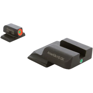 AmeriGlo SW245 i-Dot Sight Set for Smith & Wesson M&P Shield  Green Tritium Orange Outline Front Sight-Green Tritium Rear Sight