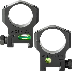 Accu-Tac HSR340 34mm scope rings flat black, 7075 aluminum, 1.39 in height
