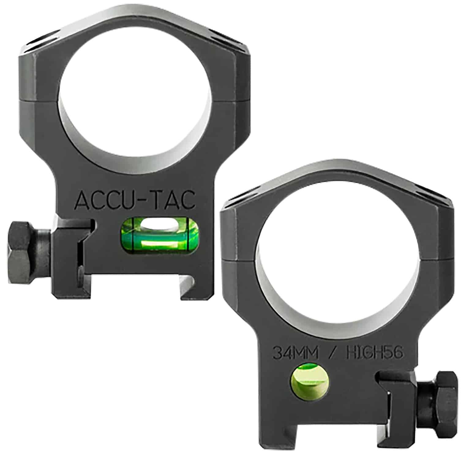 Accu-Tac HSR340 34mm scope rings flat black, 7075 aluminum, 1.39 in height