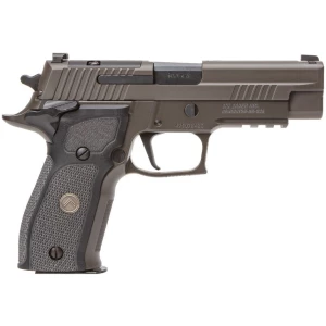 Sig Sauer P226 Legion SAO 9mm 4.4 in optic-ready gray pistol with black G10 grips and XRAY3 sights