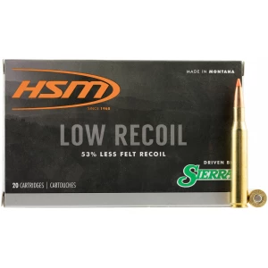 HSM 270 Win 130 gr Low Recoil ammo box with orange polymer tip, 20 rounds