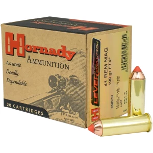 Hornady LEVERevolution .41 Rem Mag 190 gr FTX ammunition 20 rd box