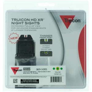 Trijicon 600855 HD XR Night Sights  Green/Tritium Yellow Outline Front Sight-Green Tritium Black Outline Rear Sight Smith & Wesson M&P Shield/M&P Shield Plus