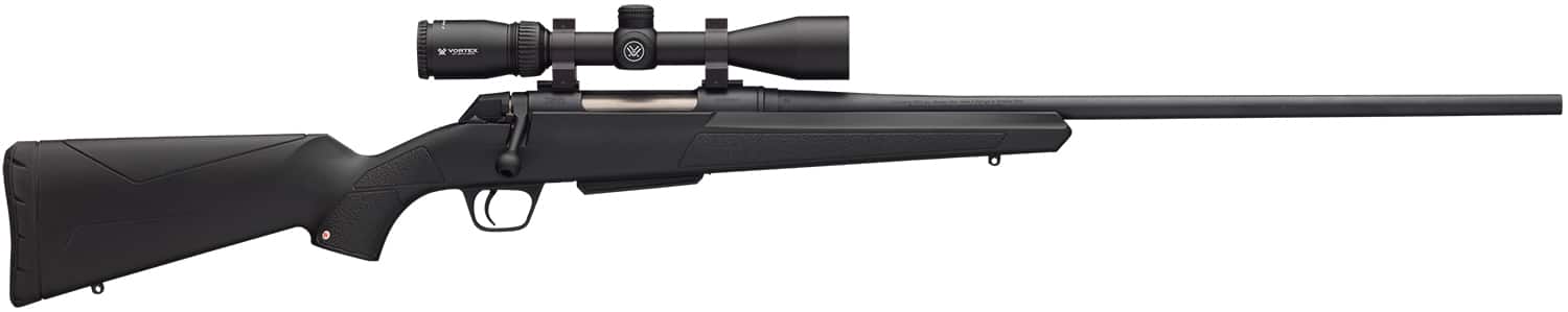 Winchester XPR .243 Win 22 inch bolt-action rifle with Vortex Crossfire II 3-9x40 scope and black synthetic stock