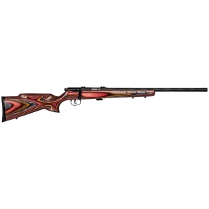 Savage Mark II BRJ 21 in .22 LR rifle with spiral-fluted barrel and multi-color laminate stock, right hand