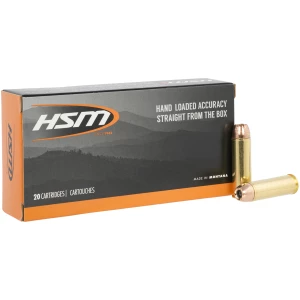 HSM Classic 500 S&W Magnum 350 gr Jacketed Hollow Point ammunition box, 20 rounds