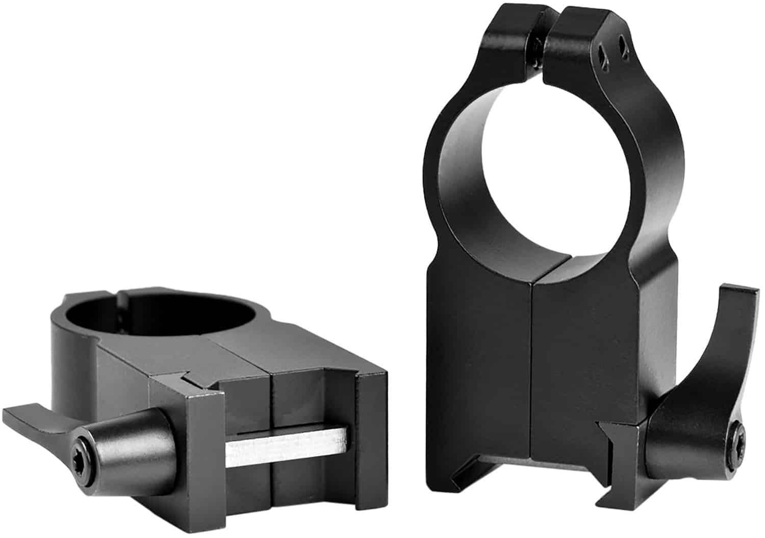 Warne Maxima QD ultra-durable scope rings in matte black with indexable levers