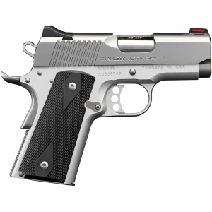 Kimber Stainless Ultra Carry II .45 ACP 3-inch pistol, satin silver slide and black synthetic double-diamond grips