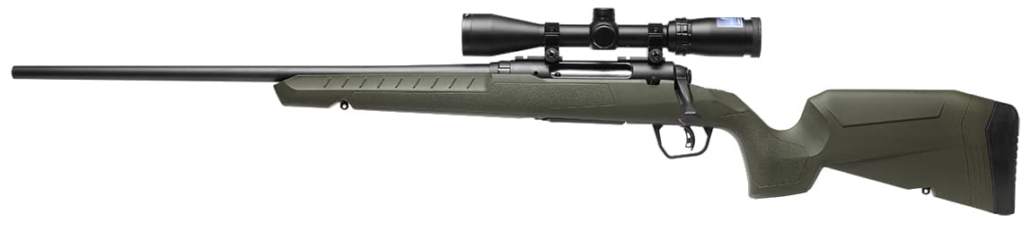Savage Axis 2 XP .243 Win 22 in left-hand rifle with 3-9x40 scope and OD green synthetic stock