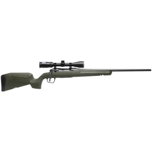 Savage Axis 2 XP .270 Winchester 22 inch left-hand rifle with green synthetic stock and mounted 3-9x40 scope