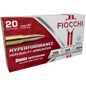 Fiocchi .308 Winchester 20rd box Exacta Match Sierra MatchKing BTHP ammunition