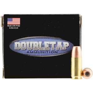 Double Tap Bonded Defense 9mm+P 124gr JHP ammunition, 20 rounds per box