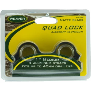 Weaver Quad Lock detachable scope rings 1in medium matte, aircraft-grade aluminum