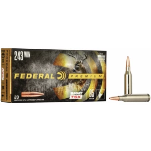 Federal Premium Barnes TSX .243 Winchester 85 gr ammunition box, 20 rounds