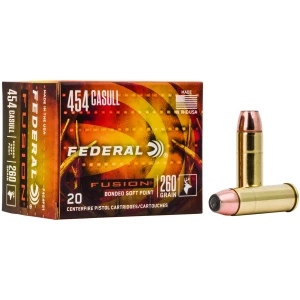 Federal Fusion .454 Casull 260 grain Fusion Soft Point handgun ammunition 20 rounds box
