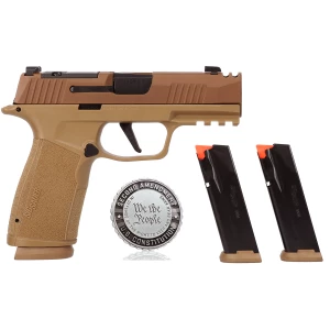 SIG SAUER P365X-MACRO COMP 2A 9mm pistol in coyote finish with optic-ready slide