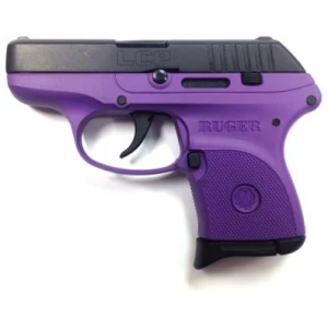 Ruger LCP Lady Lilac TALO .380 ACP pistol with blued slide and purple polymer frame