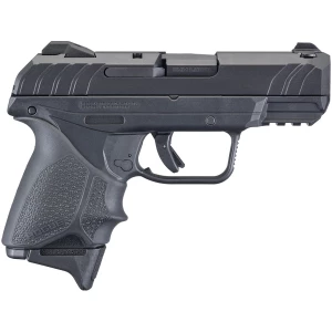 Ruger Security-9 Compact 9mm pistol with 3.42 inch barrel and Hogue Beavertail HandALL grip sleeve