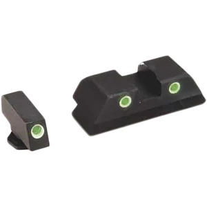 AmeriGlo GL113 Classic Tritium Sight Set for Glock Green Tritium White Outline Front Sight-Green Tritium White Outline Rear Sight